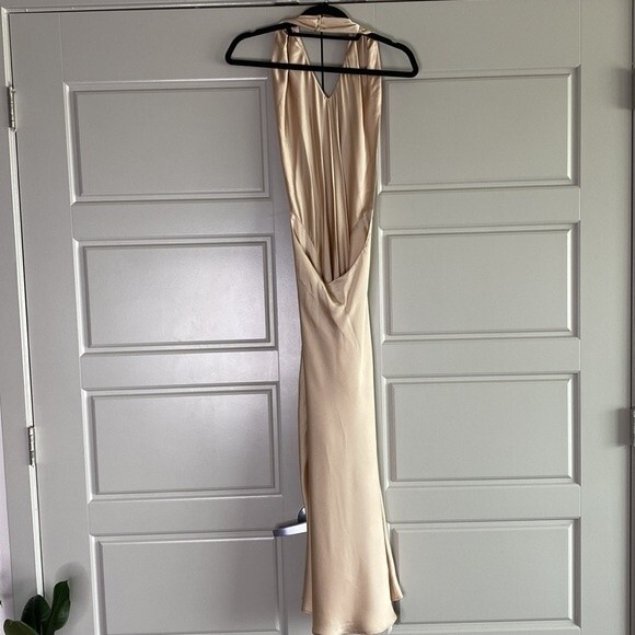 Show Me Your Mumu Champagne Jasmine Midi Halter Dress M - Picture 6 of 12